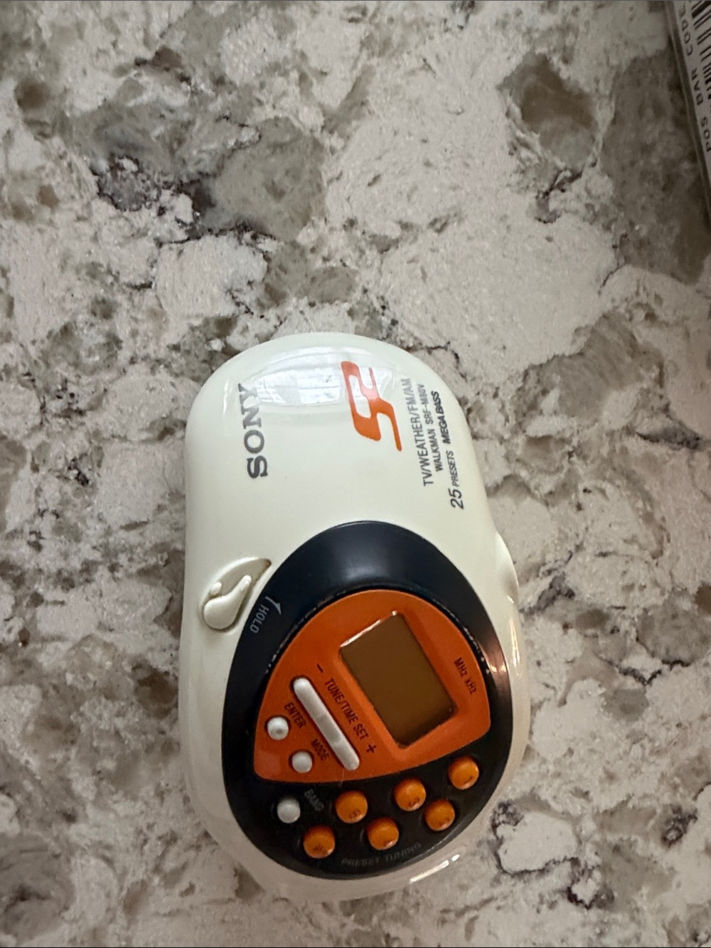 Sony Cream, Black and Orange Portable AM/FM Radio Player